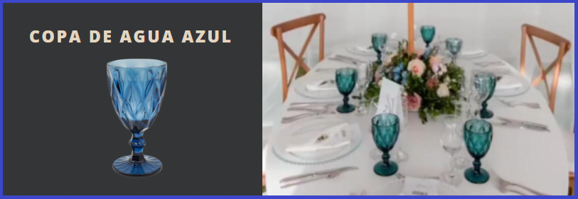 copa de agua azul
