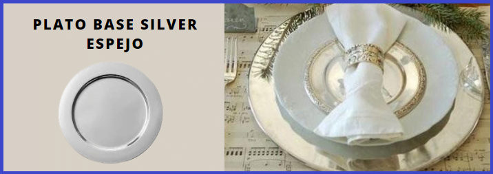 Plato base de silvereado espejo