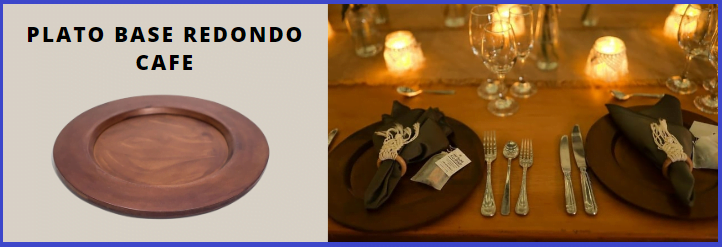 Plato base redondo de madera café