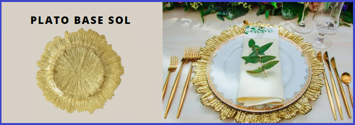 plato base sol dorado