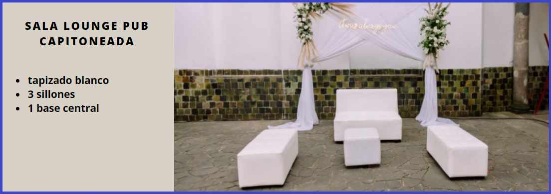 sala lounge pun capitoneada blanca